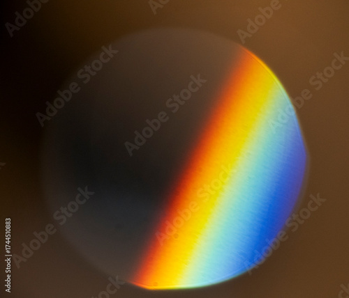 Spectrum of rainbow light seen through round lens