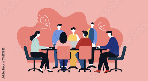 Diverse business team collaborating in a meeting sharing ideas and working efficiently