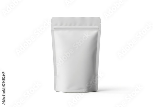Clean White Stand-Up Pouch Mockup for Branding and Packaging Design.