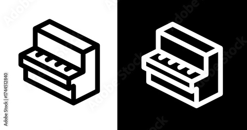 Wallpaper Mural black and white illustration of a piano icon Torontodigital.ca