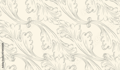 Seamless pattern with engraved ornate design elements vector