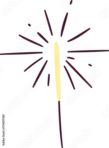 Sparkler with Radiating Lines