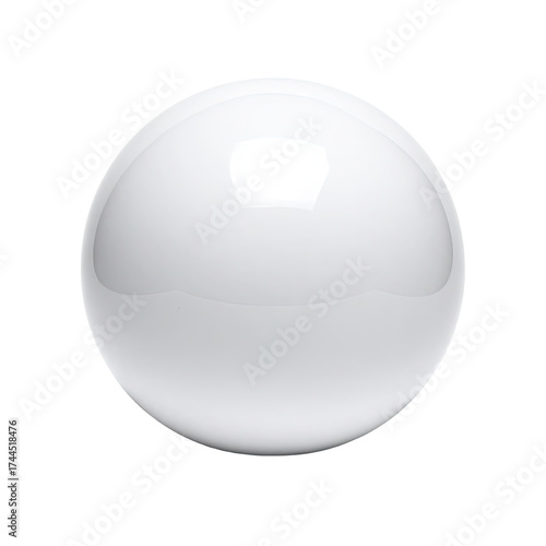 Glossy white sphere with highlights against a black background