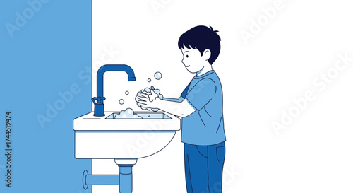 Children Hands Washing While Staying Clean And Promoting Hygiene Through Routine