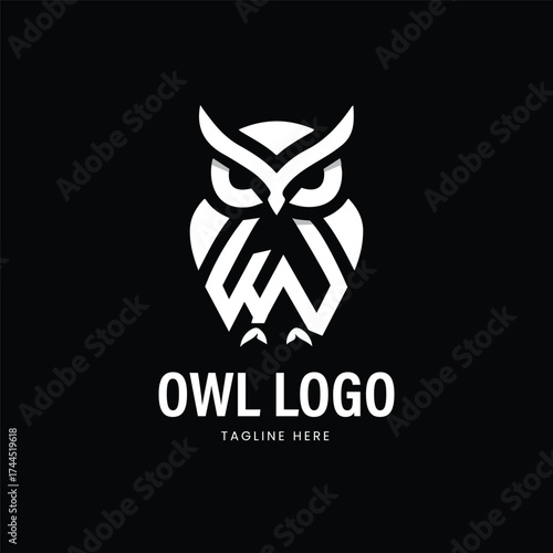 Intelligent Owl Face & Wisdom Security Logo
