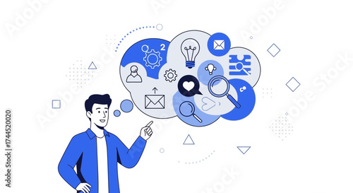 Conceptualizing Ideas: An Illustrated Depiction of Thoughts and Innovative Concepts