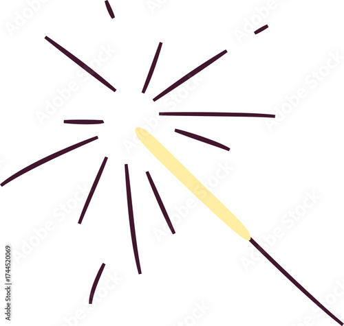 Sparkler with Radiating Lines