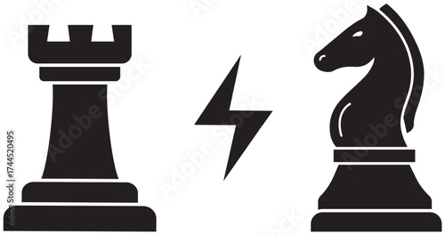 Strategic conflict between chess rook and knight