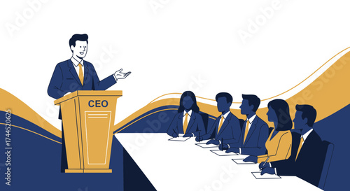 Corporate Leadership: A Presentation During a Meeting in a Modern Office Setting