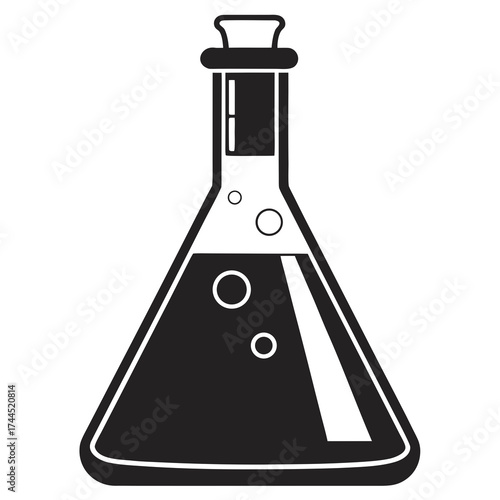 Conical Flask Icon Vector Illustration | Laboratory Equipment Symbol for Science and Chemistr