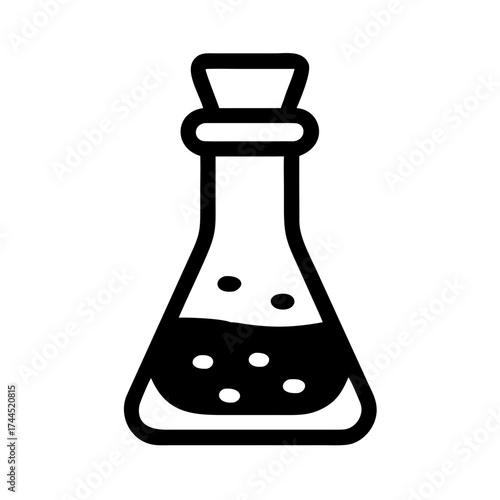 Conical Flask Icon Vector Illustration | Laboratory Equipment Symbol for Science and Chemistr