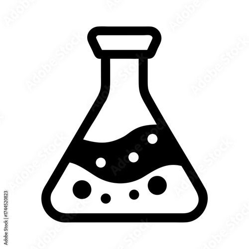 Conical Flask Icon Vector Illustration | Laboratory Equipment Symbol for Science and Chemistr