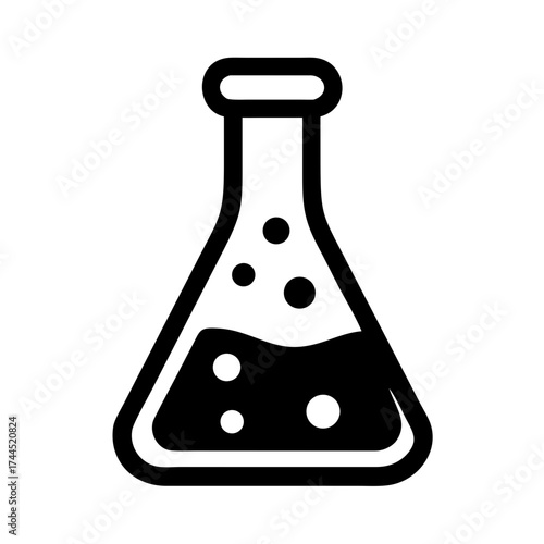 Conical Flask Icon Vector Illustration | Laboratory Equipment Symbol for Science and Chemistr
