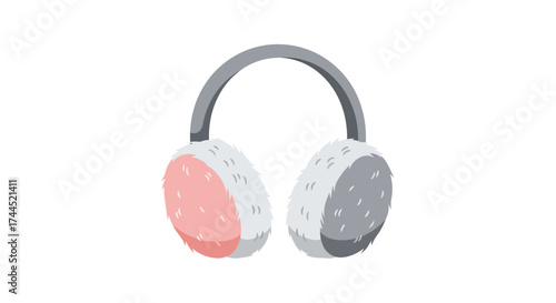Charming flat illustration of cozy earmuffs isolated on white backdrop