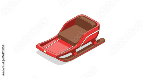 Festive toboggan illustration on seamless white backdrop for holiday cheer