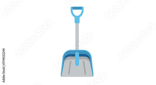 Stylized snow shovel icon isolated against a white background space