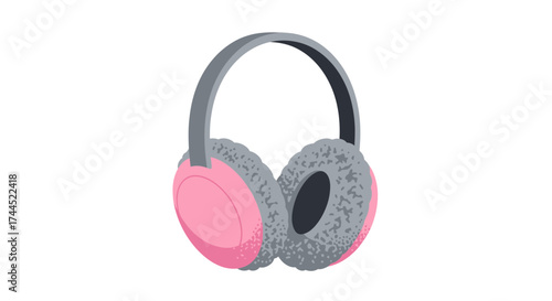 Cozy winter accessory: pink earmuffs for warmth and comfort during cold days