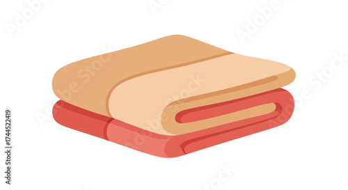 Neatly Stacked Towels: Clean Linen in Shades of Orange and Red