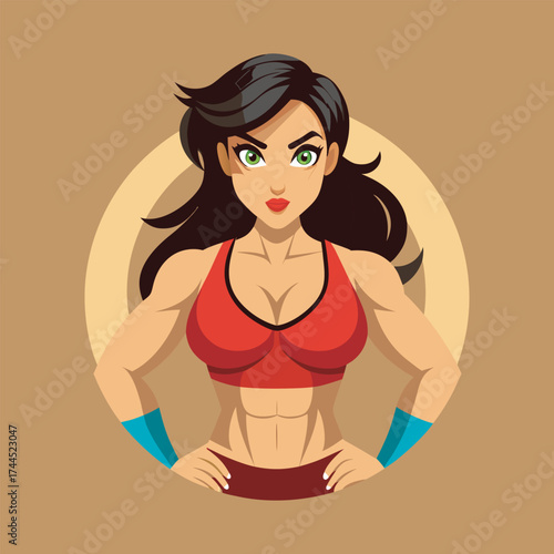 Fitness woman vector art illustration file 1