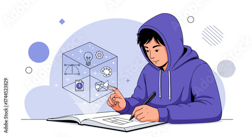Creative Process Conceptualized Design And Artistic Planning With Illustration