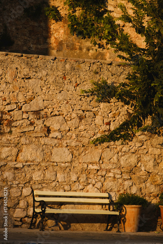 Sunset bench by the Croatian coast