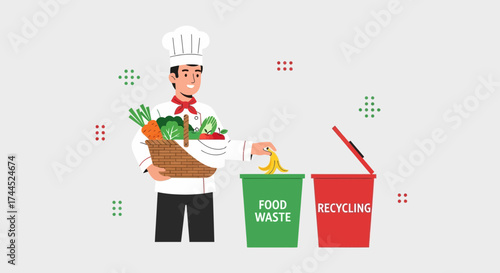 Culinary Professional Engaged in Recycling, Promoting Sustainability And Waste Management