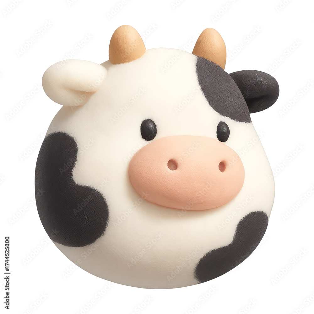 Naklejka premium PNG Cute cartoon cow figurine