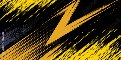 Abstract black and yellow background with tire tracks.. vector illustration eps 10