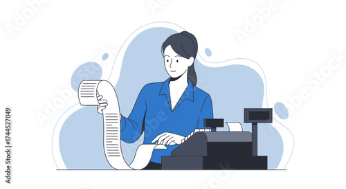 Detailed Sales Receipt Review: A Clerk's Focus on Financial Transaction Verification