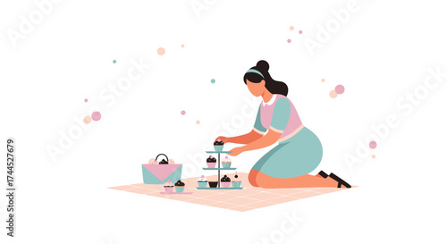 Elegant Illustration Of Baking And Serving Cupcakes Perfect For Various Occasions