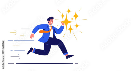 Energetic Business Professional Achieving Success And Sparking Bright New Ideas With Enthusiasm