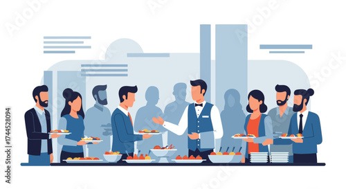 Elegant Buffet Gathering Representing a Social Event, Corporate Affair, Or Celebration