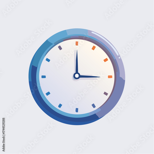 A stylized illustration of a modern wall clock representing time and punctuality perfectly