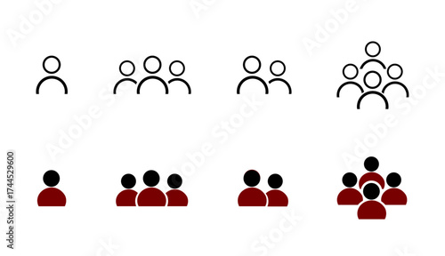 Stock image websites often describe this as a vector icon set of business people symbols for social network communication and teamwork design