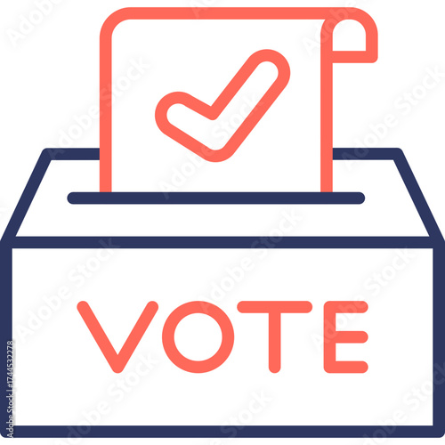 Right To Vote line color icon