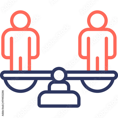 Equal Before Law line color icon