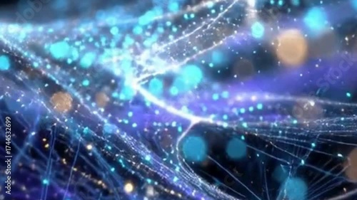 Experience the future digital network data flow with this stunning abstract background animation, perfect for technology and science presentations