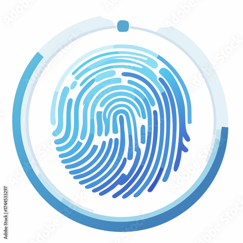 Digital Identity Authentication Process: A Modern Fingerprint Security Illustration
