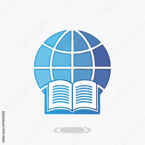 Educational Globe Icon Depicting Worldwide Learning and Global Knowledge Advancement