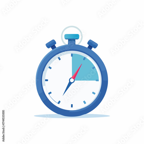 Illustration of a Blue Stopwatch Depicting Time Measurement and Duration on White Backdrop