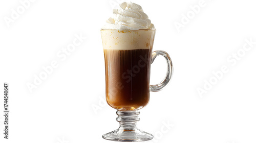 Indulge in a decadent hot coffee topped with fluffy whipped cream, perfect for cozy moments and sophisticated cafe experiences.