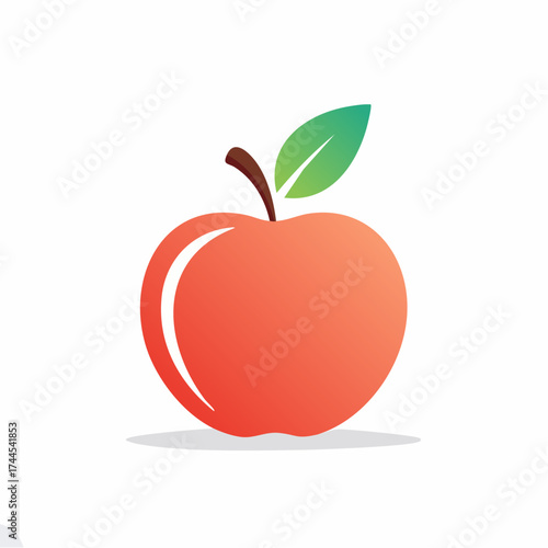 Vibrant Illustration of a Stylized Apple Depicting Freshness and Natural Simplicity