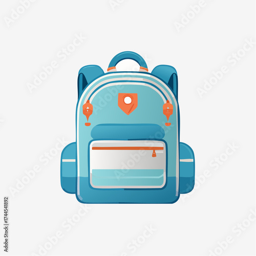 Vibrant illustration of a teal and blue school backpack designed for education and travel