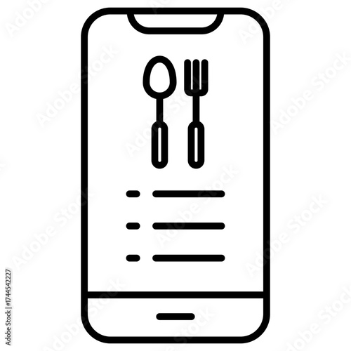Online Menu Outline Icon