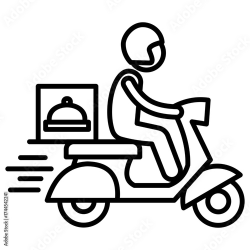 Food Courier Outline Icon