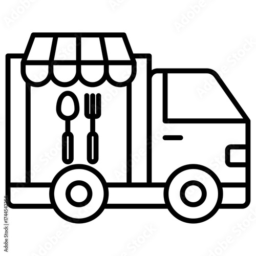 Food Truck Outline Icon