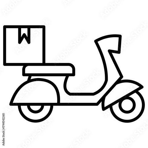 Delivery Scooter Outline Icon