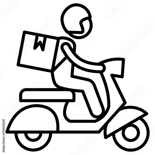 Delivery Rider Outline Icon