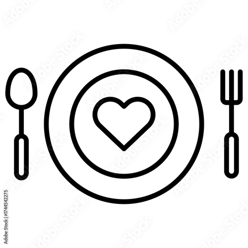 Healthy Meal Outline Icon