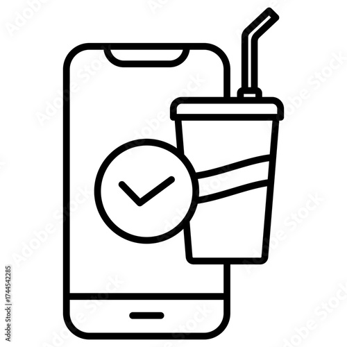 Mobile Order Outline Icon